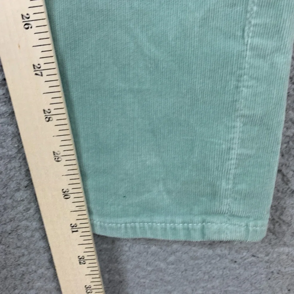 AG Adriano Goldschmied Pants 27 R  Stevie Slim Straight Corduroy‎ Mint Green